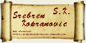Srebren Kopranović vizit kartica